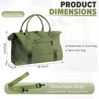 Travel Duffle Bag, Weekender Travel Bag Men Small Gym Bag for Women, Hospital Bag for Labor and Delivery, Overnight Bag Luggage Bag with Trolley Sleeve, Airplane Travel Essentials for Flying(Green)