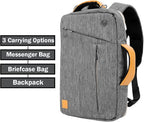 BPC 3-in-1 Messenger & Backpack, Durable 15-Inch Laptop Carrier with Front Zipper Pockets, Straps, Earphone Port for Business & Commute (Gray)