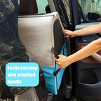 Large Portable Pet Crate for Car Travel, 24"x22"x25" Foldable Dog & Cat Carrier with Secures Seatbelt & Headrest Strap, Oxford Soft-Sided Pet Kennel with Removable Bed for Medium & Large Pet