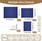 Ewen 12 Pack Dustbags with Drawstring in Small Medium Large, Dustproof Satin Storage Pouch with Blank Tags for Travel Essentials Packing, Dark Blue Silk Bag for Closet Storage Shoes Purse Organization