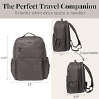 Baggallini Tribeca Expandable Laptop Backpack - 15"x11" Lightweight RFID Computer Bag for Work & Travel with Luggage Sleeve