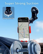 Wireless Car Charger, Auto-Clamping 3-in-1 Phone Mount - 15W/10W/7.5W Fast Charging Car Accessories Compatible with iPhone 16/15/14/13/12/11/Xs/XR, Samsung S23 Ultra/S22/S21/S20/S10+/S9(Red)