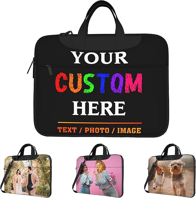 Custom Laptop Bag Personalized Laptop Case Sleeve Shoulder Bag With Photo Logo Text Slim Computer Messenger Briefcases