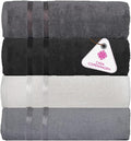 CASA COPENHAGEN Ember 12Pcs 100% Egyptian Cotton Designer Hand Towels Gift Set- Dark Grey,Light Grey,White,Black 600 GSM, 28"x16", 4Hand Towels for Bathroom Set for Women & Men