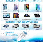 [Apple MFi Certified] iPhone 17 Car Charger, Braveridge 2Pack 4.8A USB Power Cigarette Lighter USB-C Fast Car Charging + Type-C Cable for iPhone 17/17 Air/17 Pro/17 Pro Max/16/15/Galaxy S26/S25/Pixel