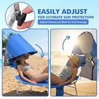 Backpack Beach Tanning Chair with Canopy and Face Hole, 6-Position Folding Lay Out Lounge Chair, UPF 50+ Wind-Resistant Sun Shade, Portable Recliner for Sunbathing, Outside, Poolside, Lawn, 2Pack