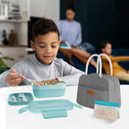 JBGOYON® Bento Lunch Box for Adults, Kids, Men, and Women – Includes Stackable Lunch Containers and Lunch Bag, Perfect for Boys and Girls, Microwave Safe and BPA-Free（Green ）