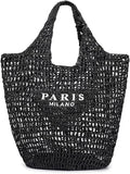 POOOPSSD New Woven Bag, Straw Mesh Tote Bag, Beach, Shoulder Bag, Hobo Women, Foldable Large Capacity, for Holiday.