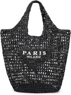 POOOPSSD New Woven Bag, Straw Mesh Tote Bag, Beach, Shoulder Bag, Hobo Women, Foldable Large Capacity, for Holiday.