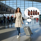 Cosywell Travel Bottles for Toiletries 4PCS 3.4oz/100ml Plastic Squeeze Bottles TSA Approved Travel Size Containers Leakproof Plastic Cream Jars Refillable Cream Lotion(Brown)