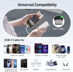 iWALK Mini Portable Charger 10,000mAh, 22.5W USB-C Fast Charging Power Bank with Built-in Cable, Travel Essential Ultra-Small Battery Pack Compatible for iPhone 17/16/16 Pro/15, Samsung, Google, White