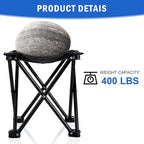 4 Pack Camping Stool Foot Rest Small 11Inch Portable Folding Camping Chair Lightweight Foot Rest Seat with Carry Bag for Fishing Hiking Gardening Beach Outdoor Walking Backpacking Travel BBQ (Black)
