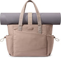 LOVEVOOK Gym Tote Bag for Women, Puffy Yoga Mat Bag with Large Cup Holder & Wet Pocket, Work Nurse Bag for Travel Workout