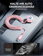 USB C 90W Car Charger for iPhone 17/16 Pro Max, PD & QC3.0 w/5 ft 45W Type C Coiled Cable, Fast Car Phone Charger Adapter for iPhone 17Air/15 Pro, Samsung Galaxy S25/S24/S23, Pixel 10/LG/Android, iPad