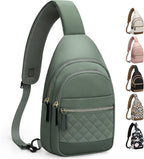 Capolo Sling Bag for Women Men Waterproof Crossbody Bags for Women Trendy Casual Fanny Pack with Convertible Shoulder Strap Chest Bag for Travel Hiking(Green, Medium)