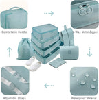 Packing Cubes, 8 Pcs Travel Packing Organizers for Suitcases, Large Capacity Travel Luggage Organizers Set includes 8 Storage Bags, (Light Blue)