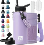 DYSANKY Insulated Water Bottle | Thickened Stainless Steel Vacuum Metal | Portable Sports Water Jug for Gym and Hiking with Straw, Carrier Bag, Handle Strap | BPA-Free 32 oz