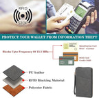 Family Passport Holder Wallet RFID Blocking Zippered Passport Wallet,Women and Men Travel Wallet Ladies Passport Cover