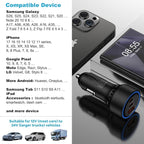 Multi 3 Ports Fast Car Charger Adapter 12V Auto Vehicle Plug - USB C & USB A Quick Charging - Cigarette Lighter Cell Phone Automobile Charger for iPhone 17 Pro Max Air 17e 16e 16 15, Samsung S26