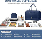 Travel Weekender Bags for Women - Carry on Overnight Bags with Shoe Compartment Duffle Bag with Laptop Pocket Hospital Bag for Labor Delivery Gym Tote Bag with Toiletry Bag Blue