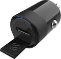 Scosche CPDC30 PowerVolt 30-Watt USB Type-C Fast Mini Flush Fitting Car Charger with Fabric Pull Tag & Power Delivery 3.0 with PPS for All USB-C Devices