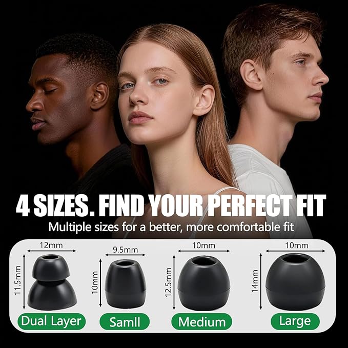 12 Pairs Replacement Ear Tips for Beats Powerbeats Pro/Flex/X Earbuds, Soft Silicone Non-Slip Earbud Accessories, Beats Replacement Tips with Cleaning Kit (Black)