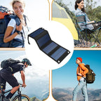 USB Solar Charging Panel - Camping Solar Panel Charger, Travel Solars Bank with USB Output | Compact Solars Charger, Outdoor Hiking Stellar Charging Device for Picnic, Backpacking, Fishing Trips