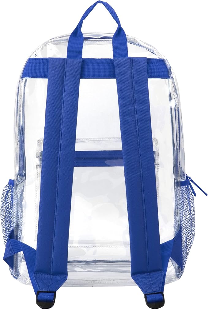 Trail maker Clear Backpack Heavy Duty with Padded Straps, Side Pockets for Kids, Boys, Girls, School, Stadium Approved Events