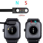 Charger Compatible with VeryFitPro, Fitpolo, Tozo, and YAMAY Smartwatches Including Models SW025, Letsfit ID205L, Replaceable Magnetic USB Cable, Smart Watch Fast Charging Cable (2, Black)