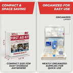 M2 BASICS 321 Piece First Aid Kit, Hard Case Emergency Medical Kit with Supplies for Home, Car, School, Office, Workplace
