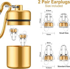 YomauiYee High Fidelity Concert Earplugs for Concerts Musicians, Music Festivals, Earplugs for noise reduction, 24db 2 Pairs (Gold)