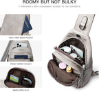 LATMAP Sling Bag For Women Faux Leather Small Casual Daypack Backpack Fanny Pack Crossbody Chest Bags Purse