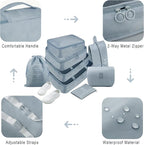 Packing Cubes, 8 Pcs Travel Packing Organizers for Suitcases, Large Capacity Travel Luggage Organizers Set includes 8 Storage Bags for Women or Men (Grey)