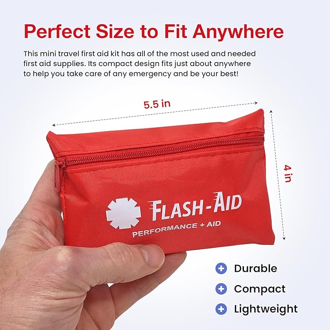 Mini First Aid Kits – 12-Pack Bulk Travel Emergency Kits in Reusable Pouches – Compact First Aid Supplies for Events, Corporate Gifts, Giveaways, Workplaces, Outdoor Use, School & Car Safety