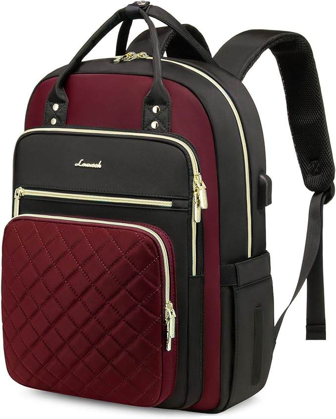 LOVEVOOK Laptop Backpack Purse for Women, 15.6" Laptop Bag for Travel with USB Port, Water Resistant Lightweight Daypacks for College Work Business, Nurse Teacher Computer Backpacks
