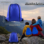 PLULON 15 Pcs Blue Drawstring Bags Drawstring Backpack Bulk, String Backpack Cinch Sack Sport Gym Backpack Bags for Yoga Traveling Outdoor Sports