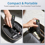 Luggage Scale - 110lb Digital Suitcase Weight Scale with LCD Display, 3 Units (lb/kg/oz) and Tare Function, Portable Travel Essentials for Backpacks, Packages and Outdoor Gear (Black)