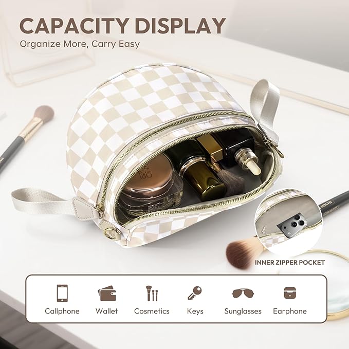 Cross Body Bag for Women Bum Bag Checkered Belt Bags Fanny Packs for Girls Travel Purse Fashion Waist Packs Crossbody Nylon Purse Trendy Shoulder Bags for Womens