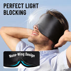 100% Mulberry Silk Sleep Mask, Large Eye Cover for Sleeping, Comfortable and Pressure-Free Sleeping Masks for Women Men, Completely Blackout (Black)