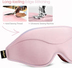 BeHoomi Sleep Mask, Premium Eye Mask for Sleeping, Total Blackout, Super Soft Comfort, Adjustable Fit, Upgraded 3D Ergonomic Designed Sleeping Mask for Home, Office, Travel, Meditation, Yoga, Pink