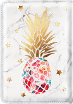 Passport Holder Cover,Traveling Passport Case Cute Passport Wallet for Women,Gold Pineapple