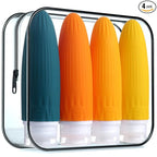 Gemice Travel Bottles for Toiletries, Travel Essentials Refillable Leak Proof Travel Size Toiletries, 3oz TSA Approved Sillicone Squeezable Travel Size Containers for Shampoo Wash Body Lotion (4 Pack)
