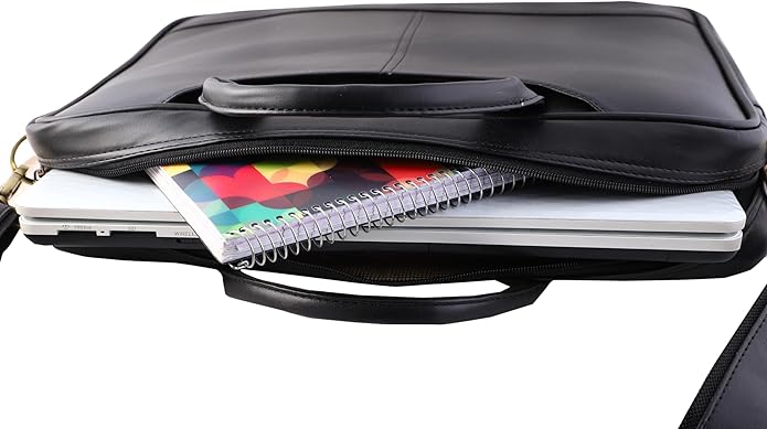 Mysa LIFESTYLE Vegan Leather Messenger Crossbody Shoulder Briefcase Bag for Office Work Fit 14.5" Computer Laptop Men Women