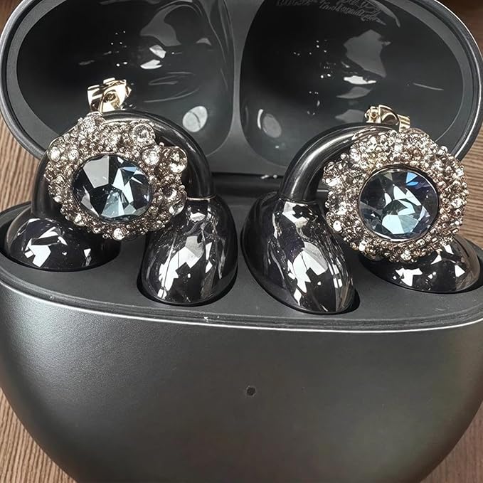 Rhinestone for Clip on Earbuds Open Ear Accessories, Elegant Zirconia Decorative Earphone Accessories, Removable Exquisite DIY Decoration