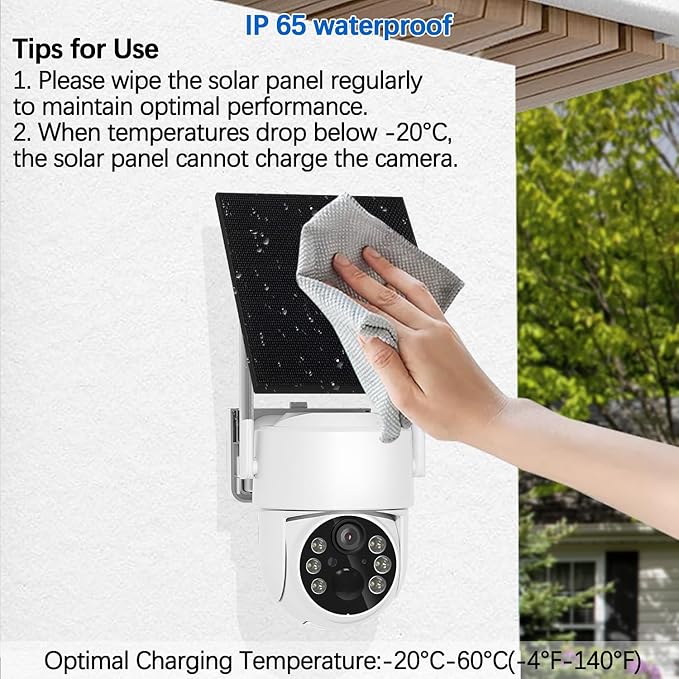 7W Solar Panels for Smart Security Camera, Solar Panel with Micro USB & USB-C Port for DC 5V Outdoor Rechargeable Battery Camera, IP65 Waterproof, 360° Adjustable Security Mount, Black