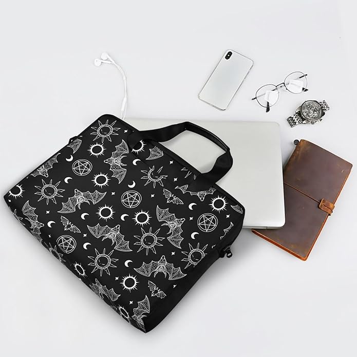 MNSRUU Laptop Bag for 15.6 inch Black Gothic Bats