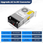 12V DC Power Supply 600W AC to DC Converter SMPS 50A 12V Switching Power Supply Transformer for 3D Printer, RV, Led Strip, Motor Pump, CCTV, Electronic Instruments, Lab Computer