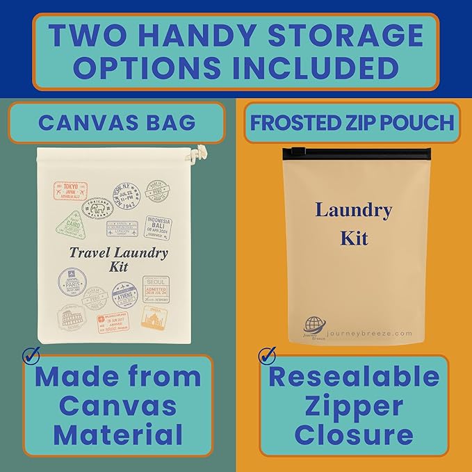 Travel Laundry Detergent Sheets, Portable Clothesline with Universal Sink Stopper – Lightweight Clothesline, Laundry Detergent Sheets & Sink Stopper best for Cruise, Hotel, Camping & On-the-Go Washing