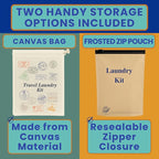 Travel Laundry Detergent Sheets, Portable Clothesline with Universal Sink Stopper – Lightweight Clothesline, Laundry Detergent Sheets & Sink Stopper best for Cruise, Hotel, Camping & On-the-Go Washing
