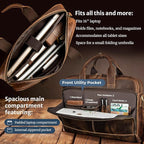 Augus Leather Messenger Bag for Men Vintage Travel Backpack 17 inch laptop Briefcase Shoulder Bags